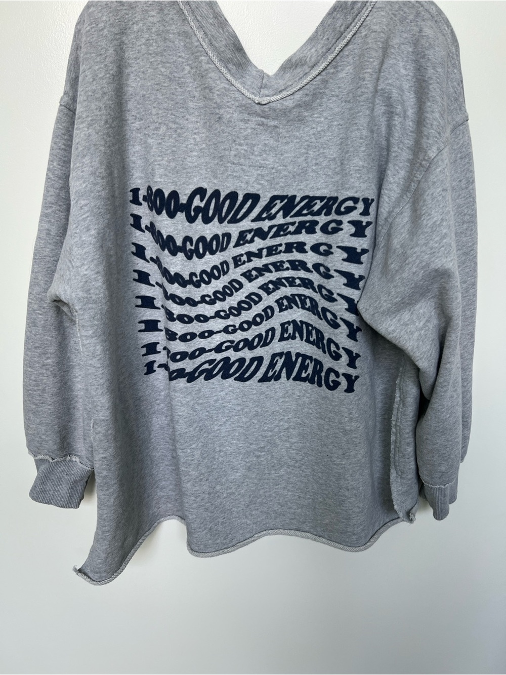 Aerie Grey 'Good Energy' Graphic Pullover Sweatshirt - Picture 3 of 4